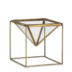 Nkuku Karana Planter on Stand - Antique Brass