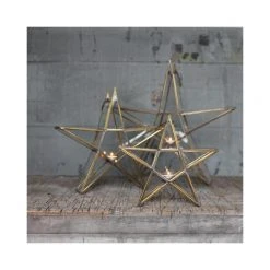 Nkuku Medium Brass Sanwi Standing Star T-Light Holder