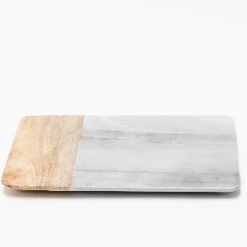 Nkuku Grey Marble And Mango Wood Chopping Board
