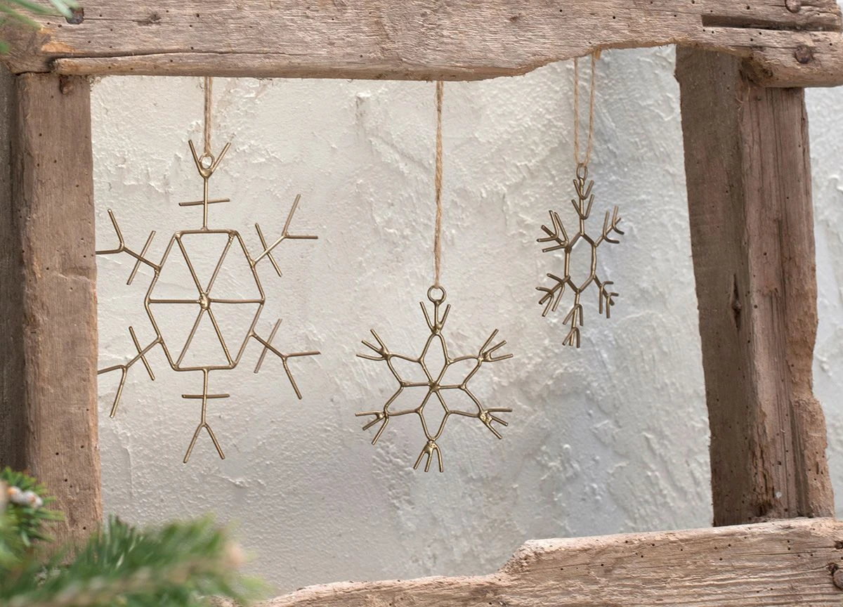 Nkuku Set of 3 Brass Wire Dagari Stars - 9x8 cm Handcrafted Room Decor 2 Nkuku Set of 3 9x8 cm Brass Wire Dagari Stars