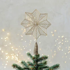 Nkuku Brass Ngoni Giant Star Tree Topper - Handcrafted Room Decor for Festive & Everyday Elegance 3 Nkuku Brass Ngoni Giant Star Tree Topper