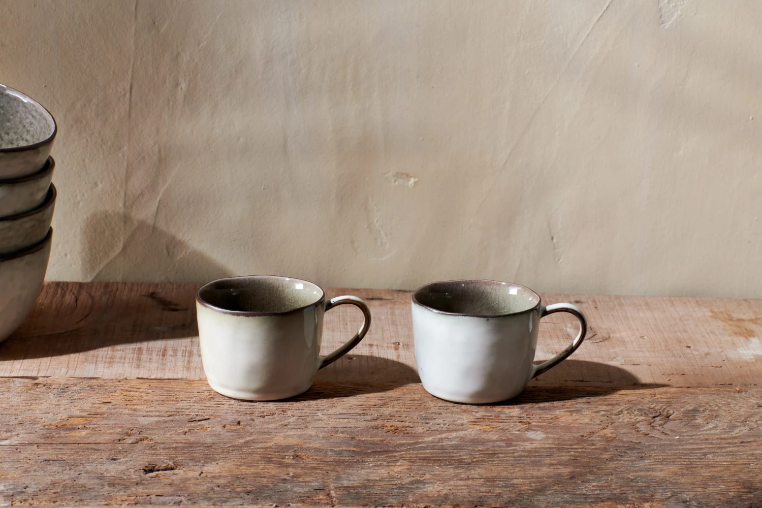 Nkuku Off-White & Green Glazed Coffee Mug - Handcrafted Ceramic Mug for Coffee, Tea, and Hot Beverages 2 Nkuku Off-White & Green Glazed Coffee Mug