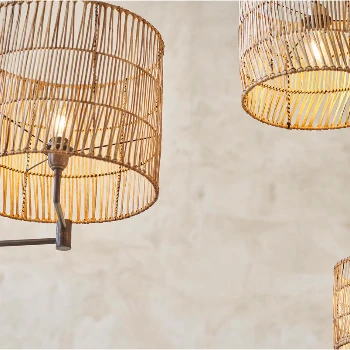 Nkuku Banso Wicker Lampshade - Medium | Handwoven Rattan Lighting | Boho Home Decor 3 Nkuku Banso Wicker Lampshade - Medium