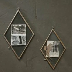 Nkuku Small Brass Crystal Diamond Kiko Frame