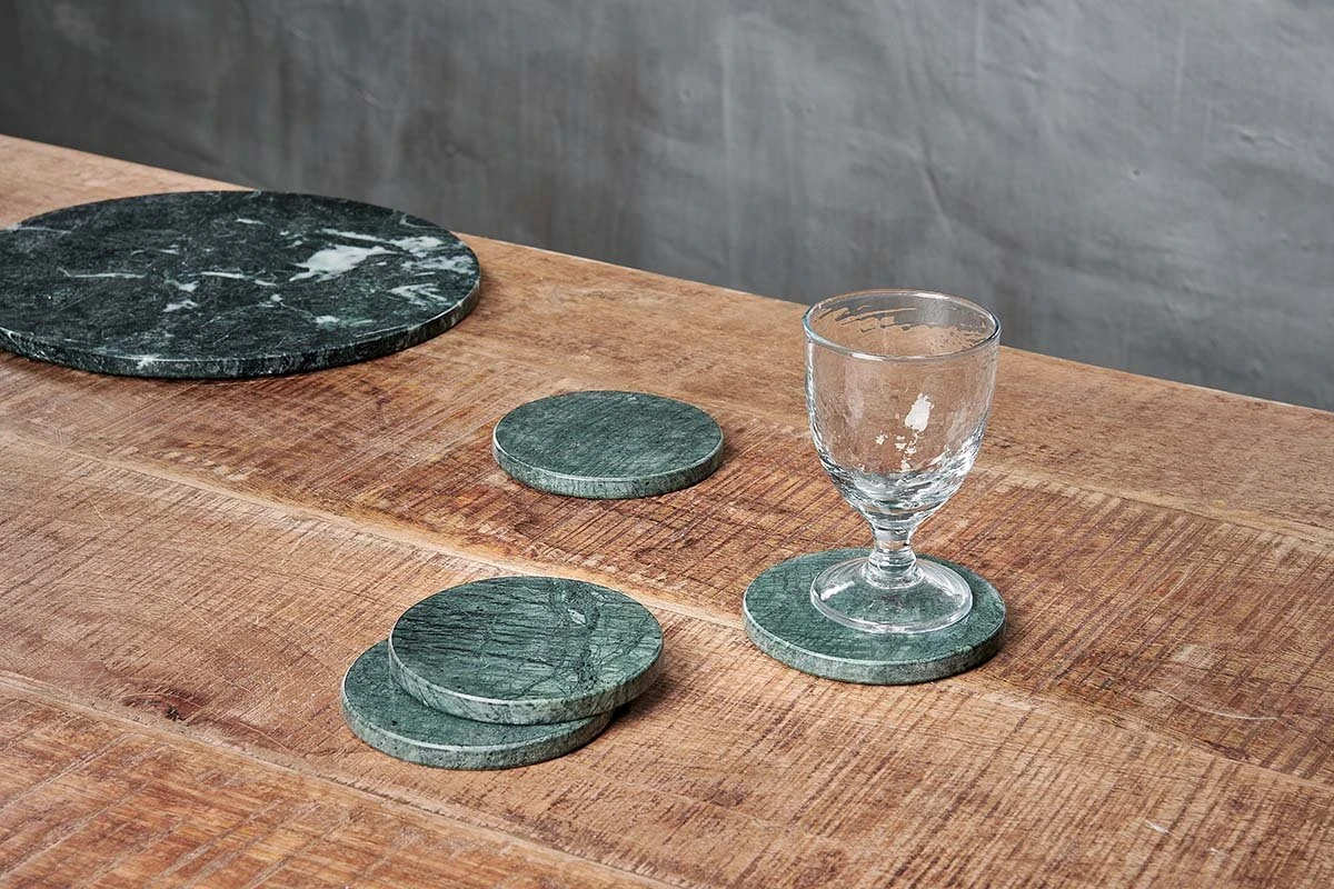 Nkuku Ovah Marble Coasters - Set of 4 | Elegant Table Accessories for Home & Dining 2 Nkuku Ovah Marble Coasters - Set 4