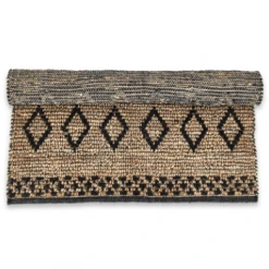Nkuku Ambara Jute Rug - Black and Natural