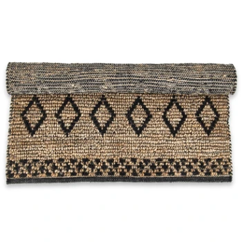 Nkuku Ambara Jute Rug - Black and Natural | Eco-Friendly Handwoven Rug for Modern Homes 1 Nkuku Ambara Jute Rug - Black and Natural
