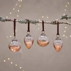 Nkuku Nevasa Bauble - Clear & Antique Copper