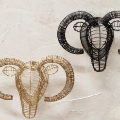 Nkuku Mini Wire Goat Head Trophy - Unique Room Decor & Wall Art 6 Nkuku Mini Wire Goat Head Trophy