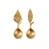 Nkuku Leaf Brass Spoons Gift Set - Short Spoons