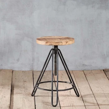 Nkuku Arvi Iron and Mango Wood Stool - Handcrafted Rustic Furniture for Home Decor 4 Nkuku Arvi Iron and Mango Wood Stool