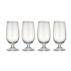 Nkuku Set of 4 Clear Hammered Glasses