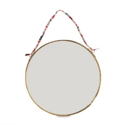 Nkuku Kiko Round Mirror - Antique Brass - Small