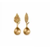 Nkuku Antique Brass Woodland Leave Mini Spoons
