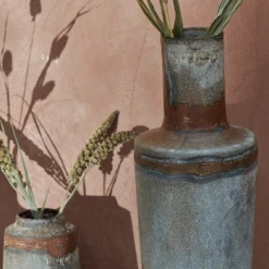 Nkuku Large Aged Zinc Bennu Bottle Vase