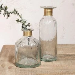Nkuku Chara Lined Hammered Bottle - Large | Handcrafted Home Decor Vase 3 Nkuku Chara Lined Hammered Bottle - Large