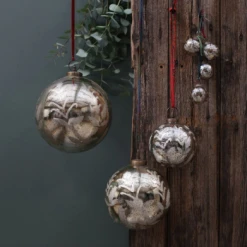 Nkuku Antique Gold Baubles Set of 4