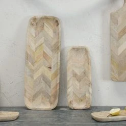 Nkuku Small Wooden Nalbari Platter - Handcrafted Tableware for Stylish Dining 5 Nkuku Small Wooden Nalbari Platter