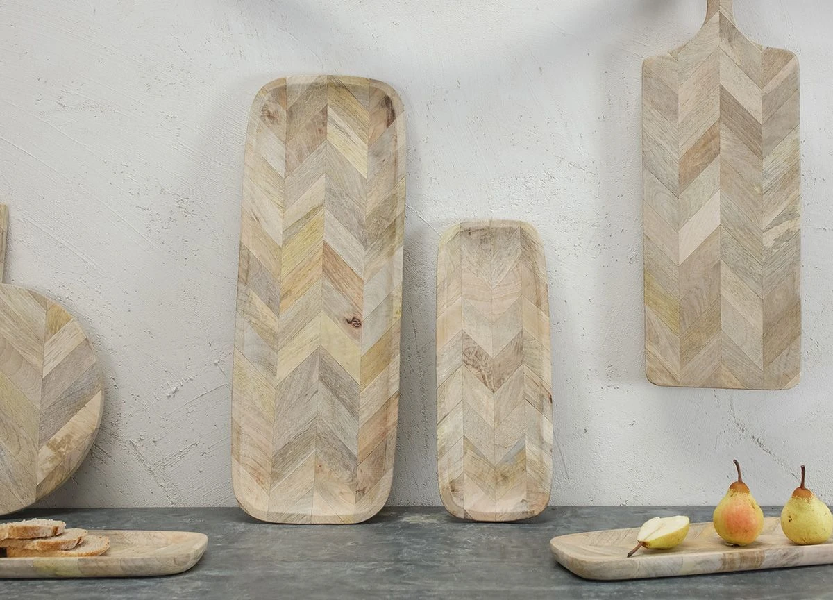 Nkuku Small Wooden Nalbari Platter - Handcrafted Tableware for Stylish Dining 3 Nkuku Small Wooden Nalbari Platter