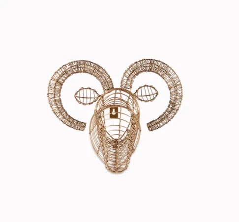 Nkuku Mini Wire Goat Head Trophy - Unique Room Decor & Wall Art 4 Nkuku Mini Wire Goat Head Trophy