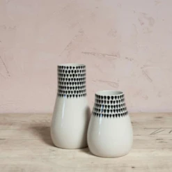Nkuku Matamba Ceramic Vase - Black Droplets Tall