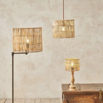 Nkuku Banso Wicker Lampshade - Medium | Handwoven Rattan Lighting | Boho Home Decor 2 Nkuku Banso Wicker Lampshade - Medium