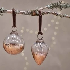 Nkuku Nevasa Bauble - Clear & Antique Copper