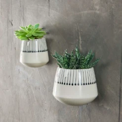 Nkuku Matamba Ceramic Wall Hung Planter - Large Matchstick Design