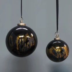 Nkuku Small Aged Amber and Black Danoa Giant Bauble Round - Handcrafted Room Decor 6 Nkuku Small Aged Amber and Black Danoa Giant Bauble Round