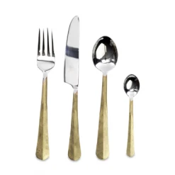 Nkuku Set of 16 Brushed Gold Osko Cutlery
