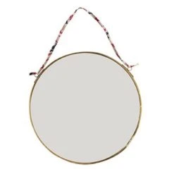 Nkuku Small Round Kiko Brass Mirror