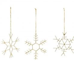 Nkuku Set of 3 9x8 cm Brass Wire Dagari Stars