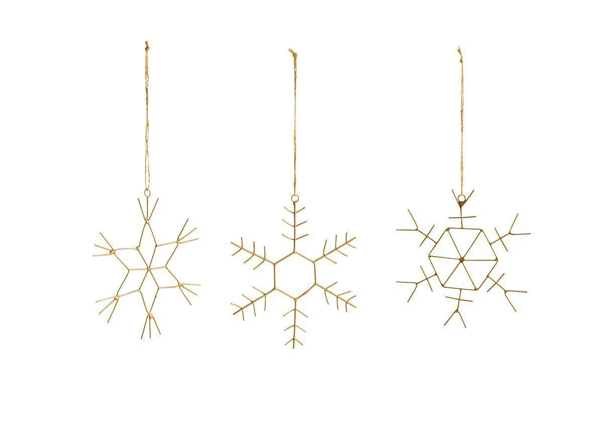 Nkuku Set of 3 Brass Wire Dagari Stars - 9x8 cm Handcrafted Room Decor 1 Nkuku Set of 3 9x8 cm Brass Wire Dagari Stars