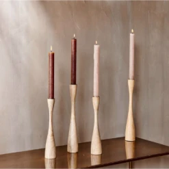 Nkuku Himba Mango Wood Candlestick - Natural - Large