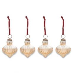 Nkuku Set of 4 Gold Luster Eliza Baubles