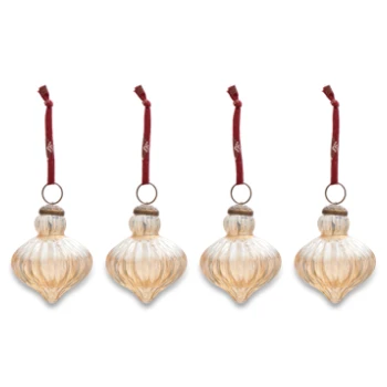 Nkuku Set of 4 Gold Luster Eliza Baubles - Elegant Room Decorations for Modern Homes 1 Nkuku Set of 4 Gold Luster Eliza Baubles