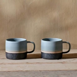 Nkuku Dark Blue/Light Blue Dipped Mug Dusty Blue Set Of 2