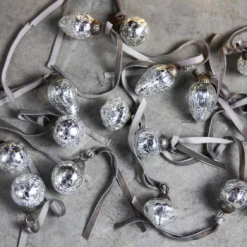 Nkuku Set of 16 Antique Silver Adisa Bauble Jar