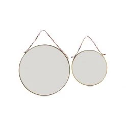 Nkuku Kiko Round Mirror - Antique Brass - Small