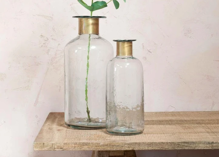 Nkuku Large Chara Hammered Bottle - Handcrafted Room Decor Vase 2 Nkuku Large Chara Hammered Bottle