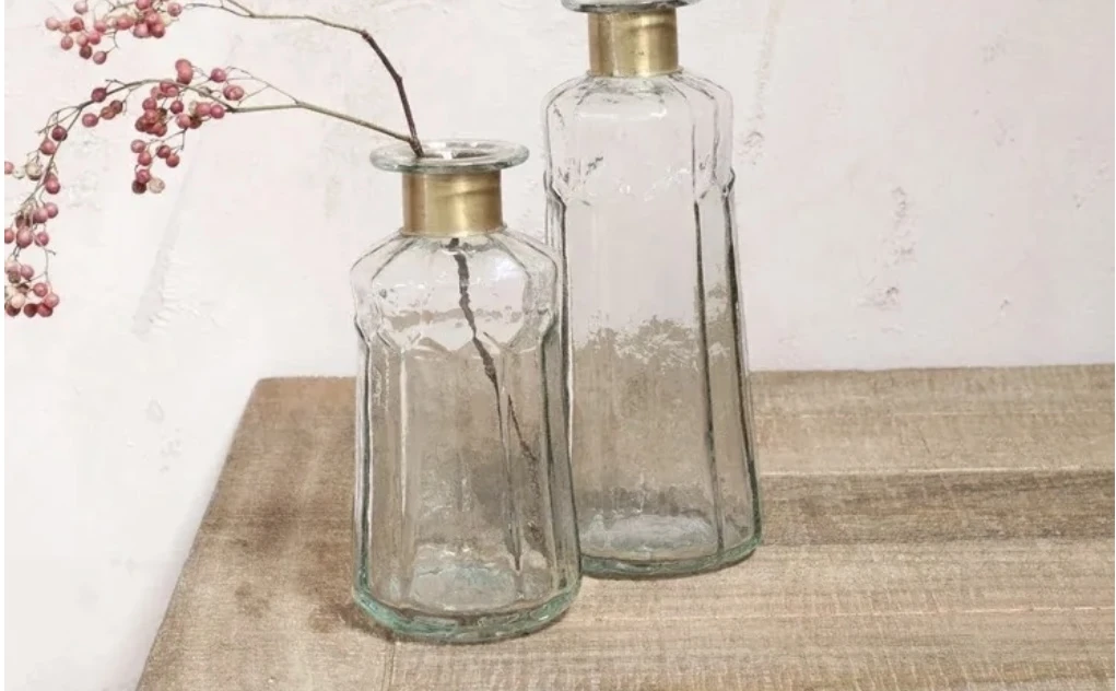 Nkuku Small Chara Hammered Bottle Vase - Handcrafted Home Decor for Modern Interiors 1 Nkuku Small Chara Hammered Bottle Vase