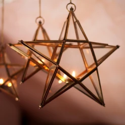 Nkuku Large Antique Brass Hanging Star