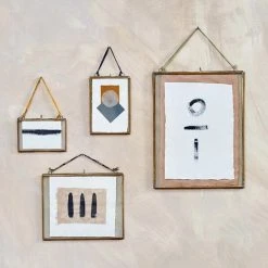 Nkuku Kiko Antique Brass Hanging Photo Frame 4 x 6