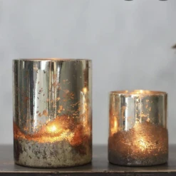 Nkuku Tabia Rustic Silver T-Light Holder