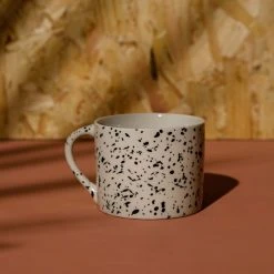 Nkuku Black and White Short Splatter Mug