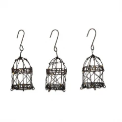 Nkuku Jaria Wire Cage Decorations - Set 3