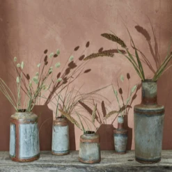 Nkuku Bennu Mini Bottle Vase Aged Zinc - Handcrafted Home Decor 5 Nkuku Bennu Mini Bottle Vase Aged Zinc