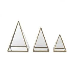 Nkuku Medium Crystal and Brass Bequai Pyramid Display