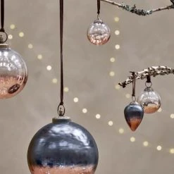 Nkuku Nevasa Bauble - Dark Smoke & Antique Copper | Handcrafted Room Decor 6 Nkuku Nevasa Bauble - Dark Smoke & Antique Copper