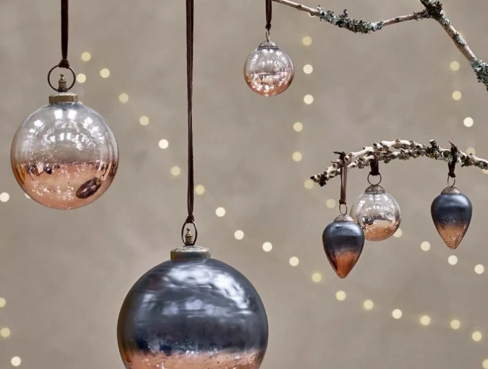 Nkuku Nevasa Bauble - Dark Smoke & Antique Copper | Handcrafted Room Decor 3 Nkuku Nevasa Bauble - Dark Smoke & Antique Copper